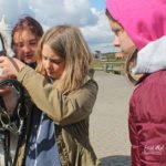 Auftrensen unter Aufsicht der Reitlehrerin.